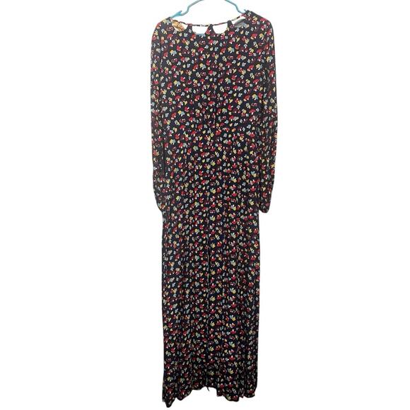 STAUD Mushroom Print Long Sleeve Maxi  Dress 10 - Picture 2 of 14